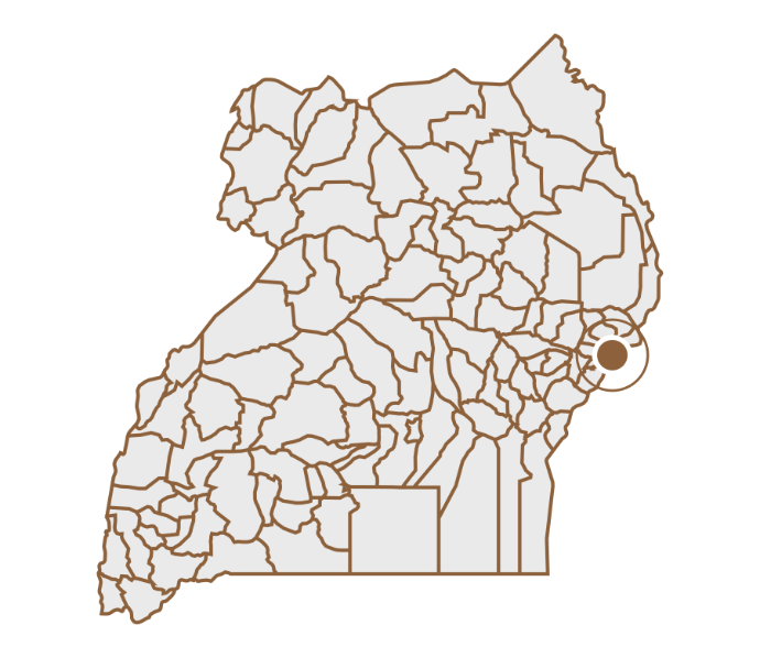 Location pin of Mount Elgon on a custom map