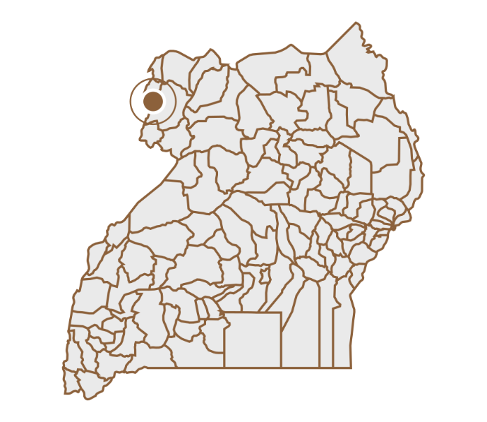 Location pin of West Nile on a custom map