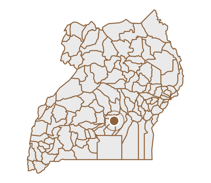 Location pin of Central and Lake Victoria basin on a custom map