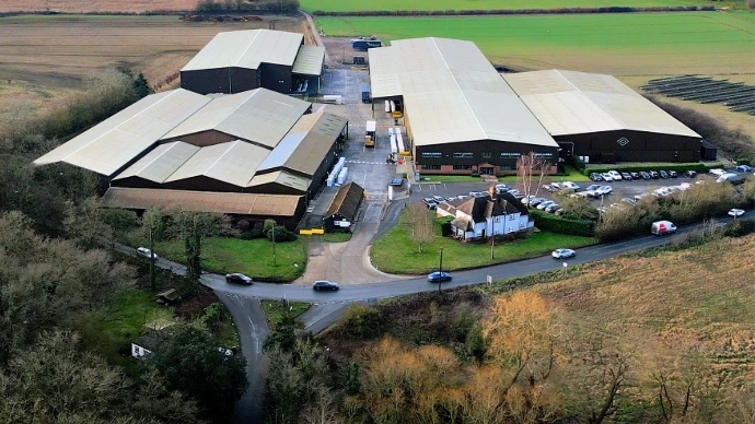 Aerial view of Commodity Centre UK storage facility